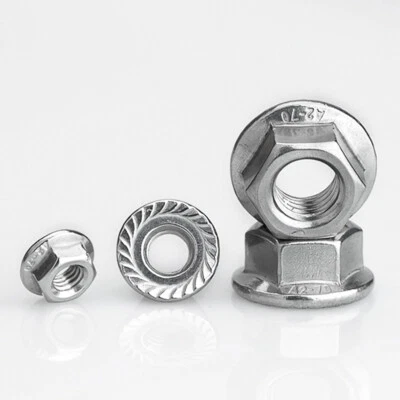 M6-M20 Sechskantmuttern Mit Flansch (feine Neigung) Sechskantmutter A2 Edelstahl - Bild 1 von 4