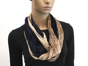 Women's Faux Suede Two-Tone Circle Infinity Scarf - Picture 1 of 8