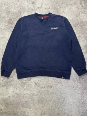 Sudadera De Colección Dickies Azul Marino Cuello Redondo Grande Gruesa Forrada de Vellón Ropa de Trabajo Foto 1 de 4