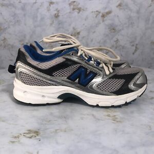 New Balance 553 Youth Kids Sz 3 Wide Running Shoes Gray Blue Athletic Sneakers