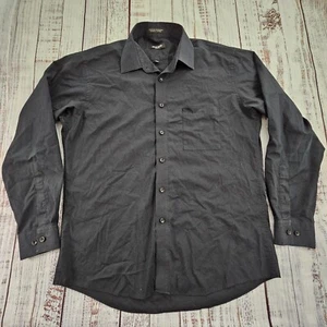 Pierre Cardin Slim Fit Black Long Sleeve Button-Up Dress Shirt Men's L - Picture 1 of 7