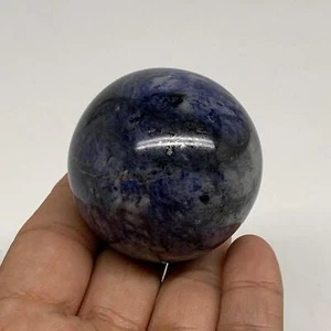 150g, 1.9"(47mm), Natural Sodalite Sphere Crystal Gemstone Ball @Brazil,B34232 - Picture 1 of 13