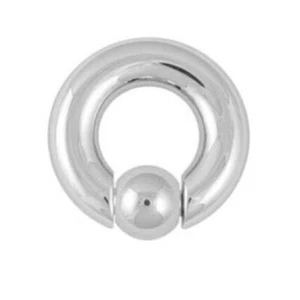 Captive Bead Ring Steel Septum Nose Earring Piercing Spring Action CBR 2G 0G 00G - Picture 1 of 12