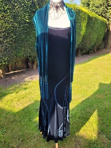 Per Una M&S Silk Mix Velvet Evening Dress Size 16 UK Prom Dress Wedding 1 Xmas - Picture 1 of 13