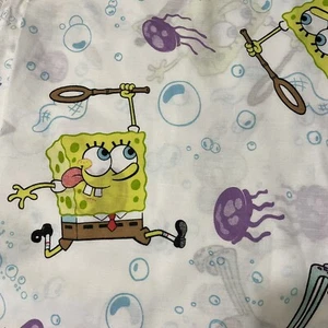 Sponge Bob Schwammkopf Nickelodeon Twin flaches Blatt Quallen Blasen Stoff - Bild 1 von 7