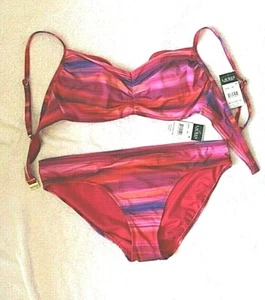 Lauren Ralph Lauren Pink Print Underwire Bikini Set size 14 B/C cup Retail $128 - Picture 1 of 1