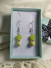 Apple Green, Yellow, Black White, Silver And Gold Color Earrings Free Box 448