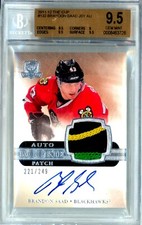 2011-12 The Cup #132 Brandon Saad RC PATCH AUTO /249 - BGS 9.5 GEM MINT