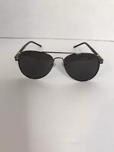 Sunglasses Aviator HD Polarized New With Tags Black With Gold Band NEW - Picture 1 of 7