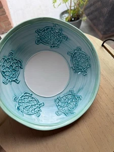 VTG MAIOLICHE JESSICA Embossed Sea Turtle Serving Dish Bowl Italy Made Majolica - Picture 1 of 10