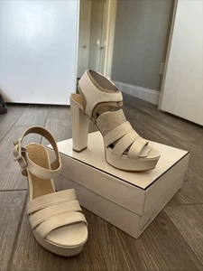 Michael Kors White Strappy High Heel Sandals Size 8M. NEVER WORN!! - Picture 1 of 7