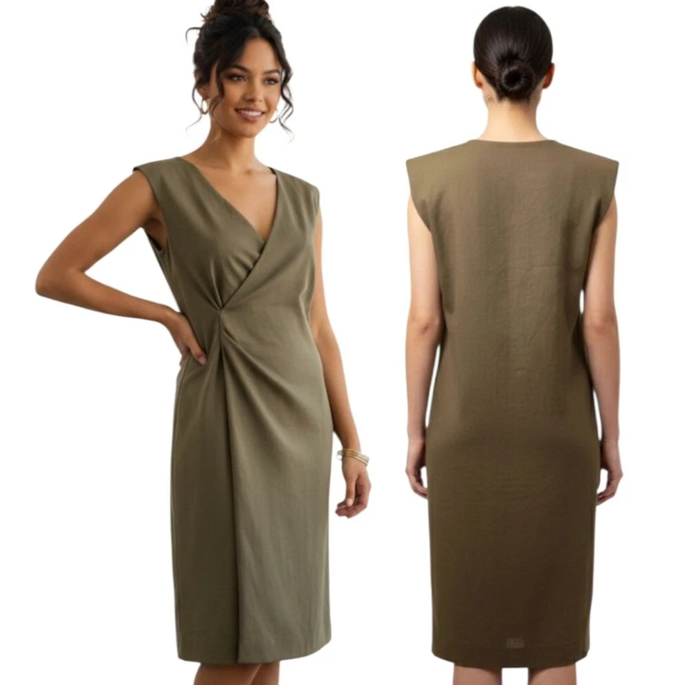 Vestido envolvente sintético GUCCI verde salvia de seda y algodón - 42 EU Foto 1 de 4