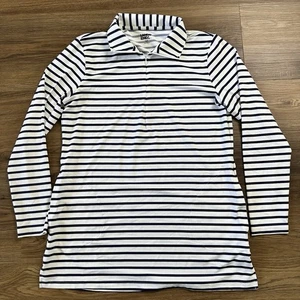 Lands End 1/4 Zip Swim Rash Guard Small Stripe Sun Swim Shirt Long Sleeve Pocket - Bild 1 von 9