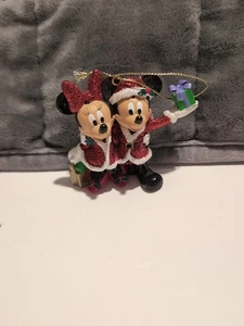 Vintage Disney Mickey & Minnie Mouse Glitter Ornament Christmas  - Picture 1 of 5