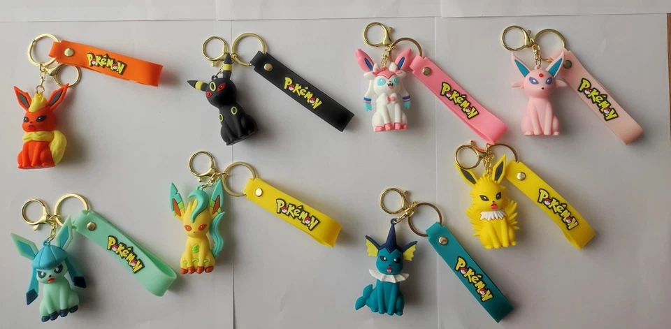 MARKENLOS Pokemon Schlüsselanhänger - Evoli Entwicklungen