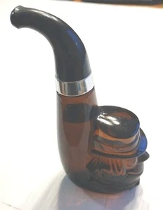 Bottiglia a forma di pipa folletto dopobarba vintage anni '60 Avon in pelle 6 once - Foto 1 di 6