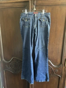 Pantalones de mezclilla vintage Y2K Milly para mujer talla 7/8 tiro bajo cargo bolsillo corte botín - Imagen 1 de 4