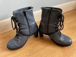 Blue heeled New Rock women's boots size 39 - Picture 1 of 5