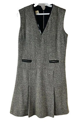 Mini abito donna vintage anni 50 piccolo lana spina di pesce plissettato soldi elegante - Immagine 1 di 4