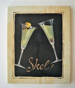 Cheers Plaketten "Skol" Gemälde signiert von Pamela Gladding 9,5 "in x 11,5"in - Bild 1 von 5