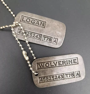 Marvel X Men Logan Wolverine Steel Metal Dog Tag Figure cosplay fancy dress - Picture 1 of 1