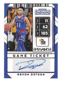 2020-21 CONTENDERS DRAF T PICKS RED DEVON DOTSON AUTOGRAPH BASKETBALL CARD - Picture 1 of 1