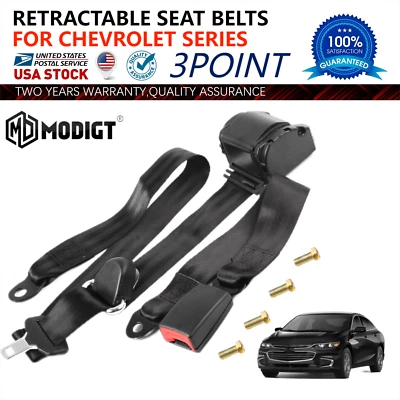 1x Retractable 3 Point Safety Seat Belt Straps For Chevrolet Aveo5 Replacement - Image 1 of 4