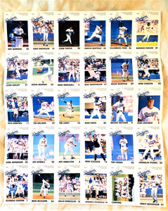 LOS ANGELES DODGERS 1989 L.A. POLICE CARD SET as an UNCUT Perforated Sheet ~MINT