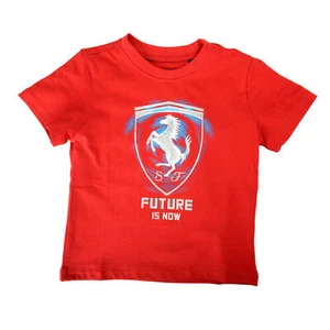 Scuderia Ferrari Kid "Future is now" Red Short Sleeve T-Shirt - Picture 1 of 4