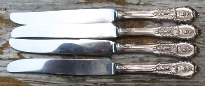 Wallace Rose Point/1934 Design asas de plata de ley .925, juego de 4 cuchillos Foto 1 de 4