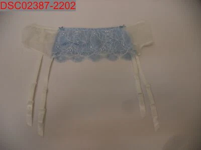 NUEVO SIN ETIQUETAS - Liguero de encaje azul y blanco B.Tempt'd para mujer, talla M/L Foto 1 de 4