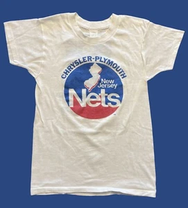 Vintage 80's New Jersey Nets Plymouth-Chrysler Shirt Promo NBA Youth RARE - Picture 1 of 5