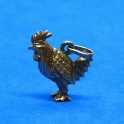 Dije de gallo, gallina o gallo de oro amarillo sólido de 18 quilates - ¡7,5 gramos! Foto 1 de 4