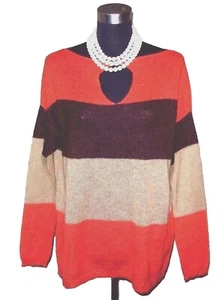 Young Threads Strick Pullover Gr. M Mohair Braun Beige Burnt Orange Kleid Freizeit Neu - Bild 1 von 3