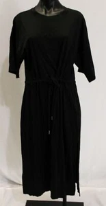 Everlane Women's The Luxe Cotton Tie-Front S/S Tee Dress CG2 Black Medium - Picture 1 of 5