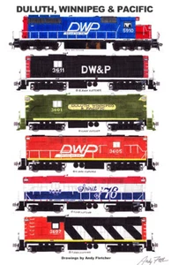 Póster firmado por Andy Fletcher Duluth, Winnipeg y Pacific Locomotives 11""x17 - Imagen 1 de 1
