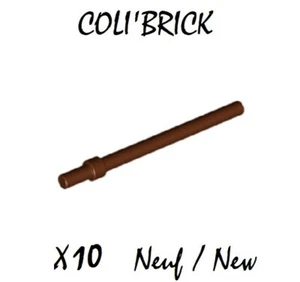 Lego 63965 - 10x Barre Baton / Bar 6 L w. stop Ring - Reddish Brown - New Neuf - Imagen 1 de 1