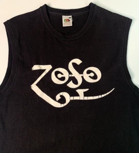 Led Zeppelin Black ZOSO Tank Sleeveless T-Shirt Size M Music Band Good Condition - Picture 1 of 7