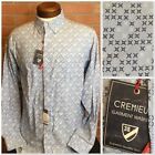 Cremieux Mens button front shirt Size L Slim Fit blue Goemetric Print
