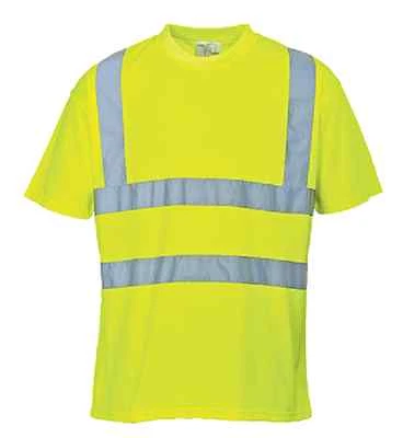 HI-VIS YELLOW T-SHIRT ANSI/ISEA CLASS 2 TYPE R 100% POLYESTER GENEROUS FIT S-6XL - Image 1 of 2