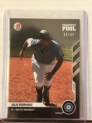 2020 Bowman Prospect Pool Julio Rodriguez Black Parallel /99 PP-22 - Image 1 of 2