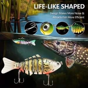 3-6x Lifelike 7Segments Fischköder Multi-Jointed swimbait crankbait Crucian Carp - Bild 1 von 17