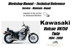 Kawasaki Vulcan VN750 VN 750 Twin Reparatur Werkstatthandbuch USB 1984 - 2000 - Bild 1 von 9