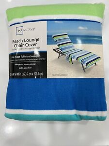 New Mainstays Soft Beach Lounge Chair Cover With Storage Pockets 29X80