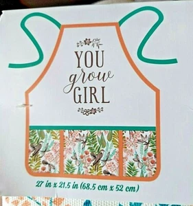 “YOU grow GIRL" Gardening Full Apron with 3 Pockets - 27 in x 21.5 in - NWT - Picture 1 of 4