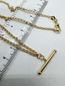 Collar Belcher Oro Amarillo 9ct con Barra en T y Cierre Albert 18"/45cm (IBB2264) - Imagen 1 de 6
