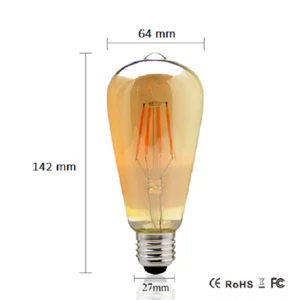 LAMPADA LED FILAMENTO 8W E27 ST64 VINTAGE BULBO LAMPADINA CALDA - Foto 1 di 2