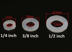 10 1/4" 3/8" 1/2" Silicon Flat Gasket O-Ring Seal Washer f Fitting Union Coupler - Picture 1 of 2