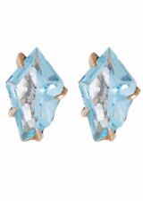 NWT ALEXIS BITTAR STERLING SILVER KITE SHAPED FACETED TOPAZ STUD EARRINGS