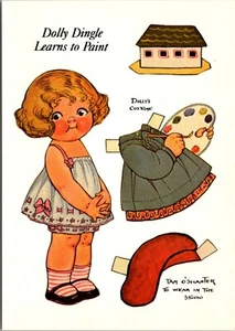 Dolly Dingle Learns to Paint Paper Doll Continental Postcard - Picture 1 of 2